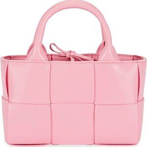 Bottega Veneta Pink Intrecciato Lambskin Candy Arco Tote